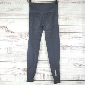 GYMSHARK SEAMLESS TEXTURED LEGGING B2B9V WOMENS SIZE S BLUE BLACK GYM FITNESS